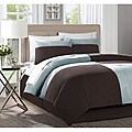 Bently Blue/ brown 4-piece King-size Comforter Set