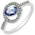10k White Gold Tanzanite and 1/6ct TDW Diamond Ring (J-K, I2-I3)