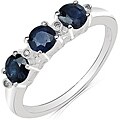Malaika 10k White Gold Sapphire and Diamond Accent Ring