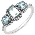 10k White Gold Aquamarine and 1/5ct TDW Diamond Ring (H-I, I2-I3)