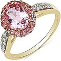 Malaika 10k Yellow Gold Pink Tourmaline and Diamond Accent Ring