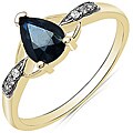 10k Yellow Gold Sapphire and Diamond Accent Ring