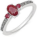 10k White Gold Ruby and 1/10ct TDW Diamond Ring (I-J, I2-I3)