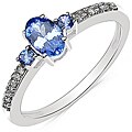 Malaika 10k White Gold Tanzanite and 1/10ct TDW Diamond Ring (I-J, I2-I3)