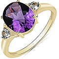 Malaika 10k White Gold Amethyst and White Topaz Ring