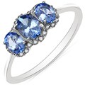 10k White Gold Tanzanite and 1/10ct TDW Diamond Ring (J-K, I2-I3)