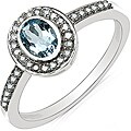 10k White Gold Aquamarine and 1/6ct TDW Diamond Ring (I-J, I2-I3)
