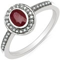 10k White Gold Ruby and 1/6ct TDW Diamond Ring (J-K, I2-I3)