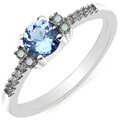 10k White Gold Tanzanite and 1/8ct TDW Diamond Ring (J-K, I2-I3)