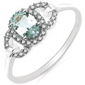 10k White Gold Aquamarine and 1/6ct TDW Diamond Ring (H-I, I2-I3)