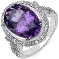 Malaika Sterling Silver Amethyst and White Topaz Ring