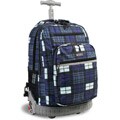 J World 'Sunset' Tartan Navy 19.5-inch Rolling Laptop Backpack