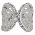Nexte Silvertone Cubic Zirconia Butterfly Wings Ring