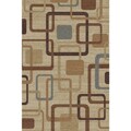 Soho Ivory/ Red Abstract Rug (7'10 x 10'3)