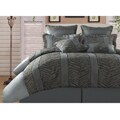 Kenya Zebra Leopard Silver/ Black 8-piece Queen-size Comforter Set