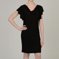 Tiana B Women's Black Lace-back Jersey Dress