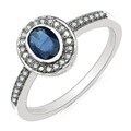 Malaika 10k White Gold Sapphire and 1/6ct TDW Diamond Ring (J-K, I2-I3)