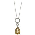 Viducci 10k White Gold Citrine and 1/10ct TDW Diamond Circle Necklace ...
