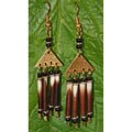 Brass and Porcupine Quill Triangle Earrings (Kenya)