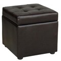 Bi-cast Leather Dark Espresso Storage Ottoman