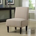 Lola Taupe Linen Stripe Armless Chair