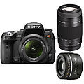 More On Sony Digital Cameras Sony Alpha 580L 16.2MP DSLR Camera with 18-55 SAL75300 and SAL30M28 Lenses