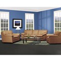 Full Top-grain Leather 3-piece Camel Brown Sofa Set