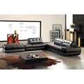 Quincy Black Leather 5-piece Sectional Sofa