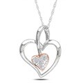10k Two-tone Gold Diamond Accent Heart Necklace