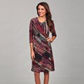 Nine West Women's Dark Plum Printed Suprlice Dress
