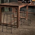 Set of 2 Iron Zinc-finish Counter Stools (India)