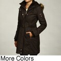 Miss Sixty Women's Hooded Faux-fur Belted Coat FINAL SALE