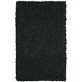 Hand-tied Pelle Black Leather Shag Rug (2'6 x 4'2)
