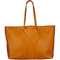Yves Saint Laurent Orange/Brown Leather Reversible Tote Bag
