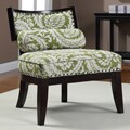 Hannah Green Floral Chair with Bolster Pillow