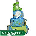 Giggles and Grins Blue Jungle Diaper Cake