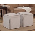 Natural Skirted Ottomans (Set of 2)