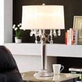 ETHAN HOME Silver Mist 3-light Crystal Chrome Table Lamp