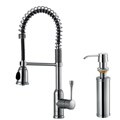 Vigo Chrome Lever Pull Down Faucet with Soap Dispenser
