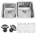 VIGO 32-inch Undermount Stainless Steel Kitchen Sink, Two Grids and Two Strainers