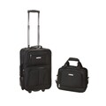 Rockland Expandable Black 2-piece Lightweight Carry-on Luggage Set