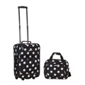 Rockland Expandable Black Dot 2-piece Lightweight Carry-on Luggage Set