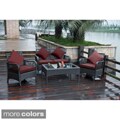 Trinidad 4-piece Resin Wicker and Aluminum Settee Set