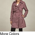 Jessica Simpson Women's Ruffle Belted Double-breasted Raincoat