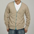 Cavi Men's Turismo Taupe Piped Cotton Cardigan FINAL SALE