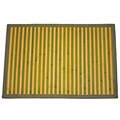 Asian Hand-woven Green/ Tan Stripe Bamboo Rug (2' x 3')