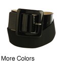 Betsey Johnson Women's Faux Patent Leather Stretch Belt