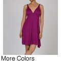Elan Women's V-neck Dress with Twisted Shoulder Straps