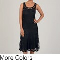 Marina Women's Lace Bead Embroidery Party Dress