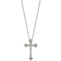 10k White Gold 1/6ct TDW Diamond Cross Necklace (G-H, I1-I2)
